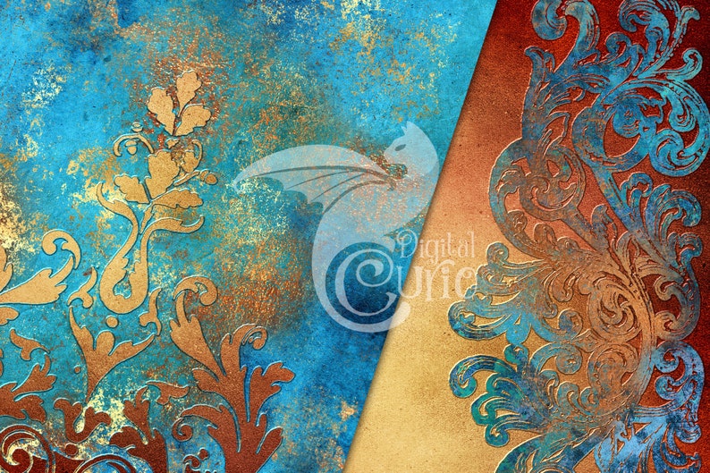 Rust Damask Texture Rust Patina Digital Paper, Damask Texture (digital Download) - Etsy