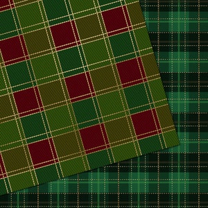 Christmas Plaid Digital Paper, seamless patterns for instant download commercial use printable scrapbook paper image 3