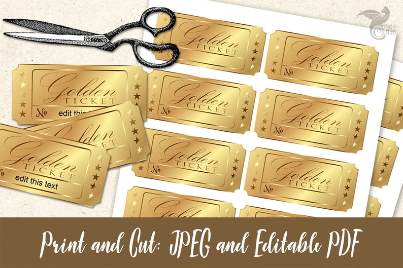 printable golden tickets on 85x11 paper gold tickets with