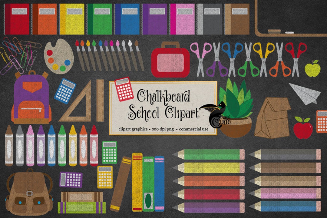 Chalkboard School Clipart Back to School Clipart, School Clip Art