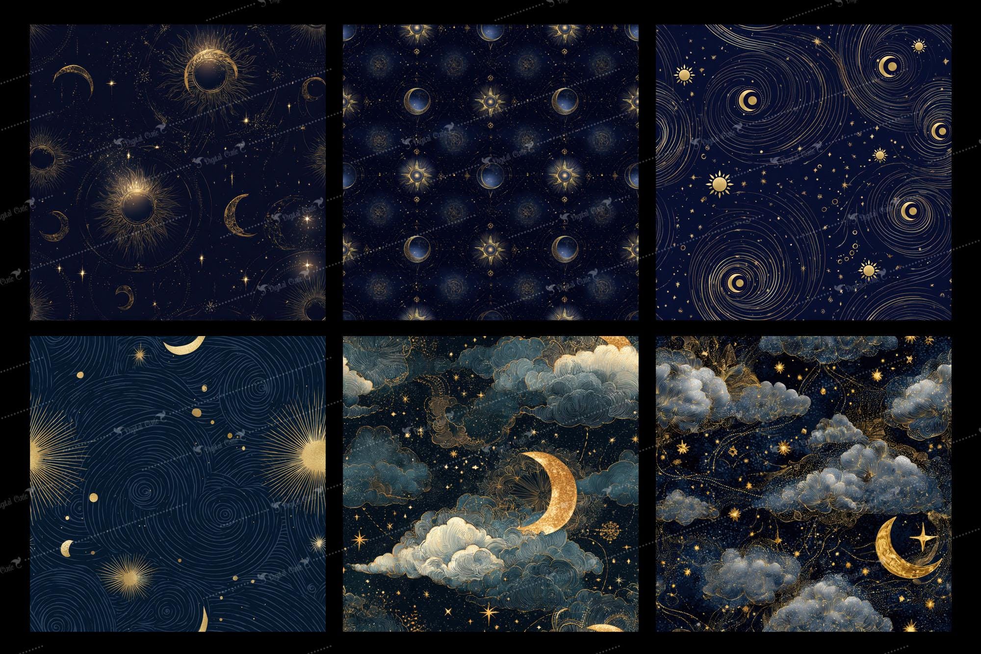 Celestial Digital Paper – Seamless Galaxy Patterns (digital Download ...