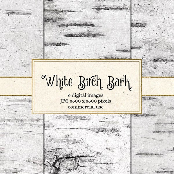 White Birch Bark Digital Paper - Birch Tree Backgrounds, White Wood Textures, Wedding Paper, Wedding Backgrounds, digital Scrapbook paper