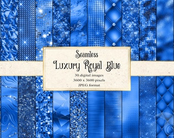 Luxury Royal Blue digital paper, seamless blue scrapbook paper, bright blue glitter, digital paper, blue sequin, metal, metallic