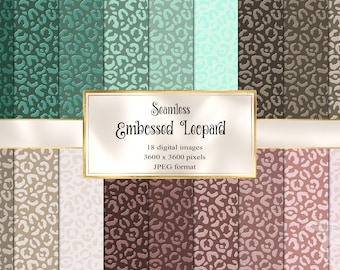 Embossed Leopard Print Digital Paper, seamless cheetah skin pattern backgrounds printable paper commercial use
