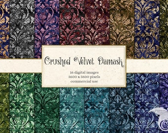 Schimmerndes samtenes Damast-Digitalpapier, Scrapbook-Hintergründe (digitaler Download)