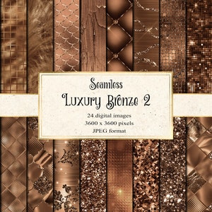 Luxus Bronze Digital Paper 2, nahtlose metallische Texturen, bronze Glitzer, dunkle Goldfolie, Pailletten sofortiger Download kommerzielle Nutzung