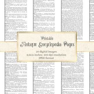 Antique Encyclopedia Pages - digital backgrounds of vintage dictionary and encyclopedia pages for art prints commercial use