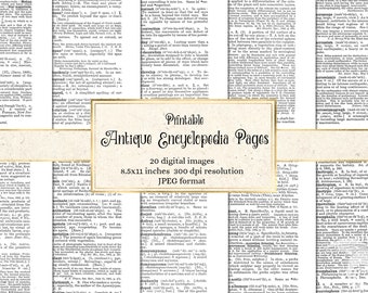Antique Encyclopedia Pages - digital backgrounds of vintage dictionary and encyclopedia pages for art prints commercial use