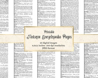 Antique Encyclopedia Pages – Vintage Dictionary Backgrounds (Digital Download)