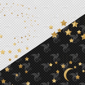 Gold Star Clipart, Glitter Clip Art, Gold foil stars, Celestial Clipart, starry night sky PNG Digital Instant Download Commercial Use image 4