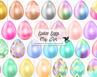 Può includere: Un set di 20 immagini digitali di clip art di uova di Pasqua in vari colori e motivi, tra cui oro, rosa, blu, verde e viola. Le uova hanno una finitura lucida e metallica e sono perfette per progetti di artigianato e design.
