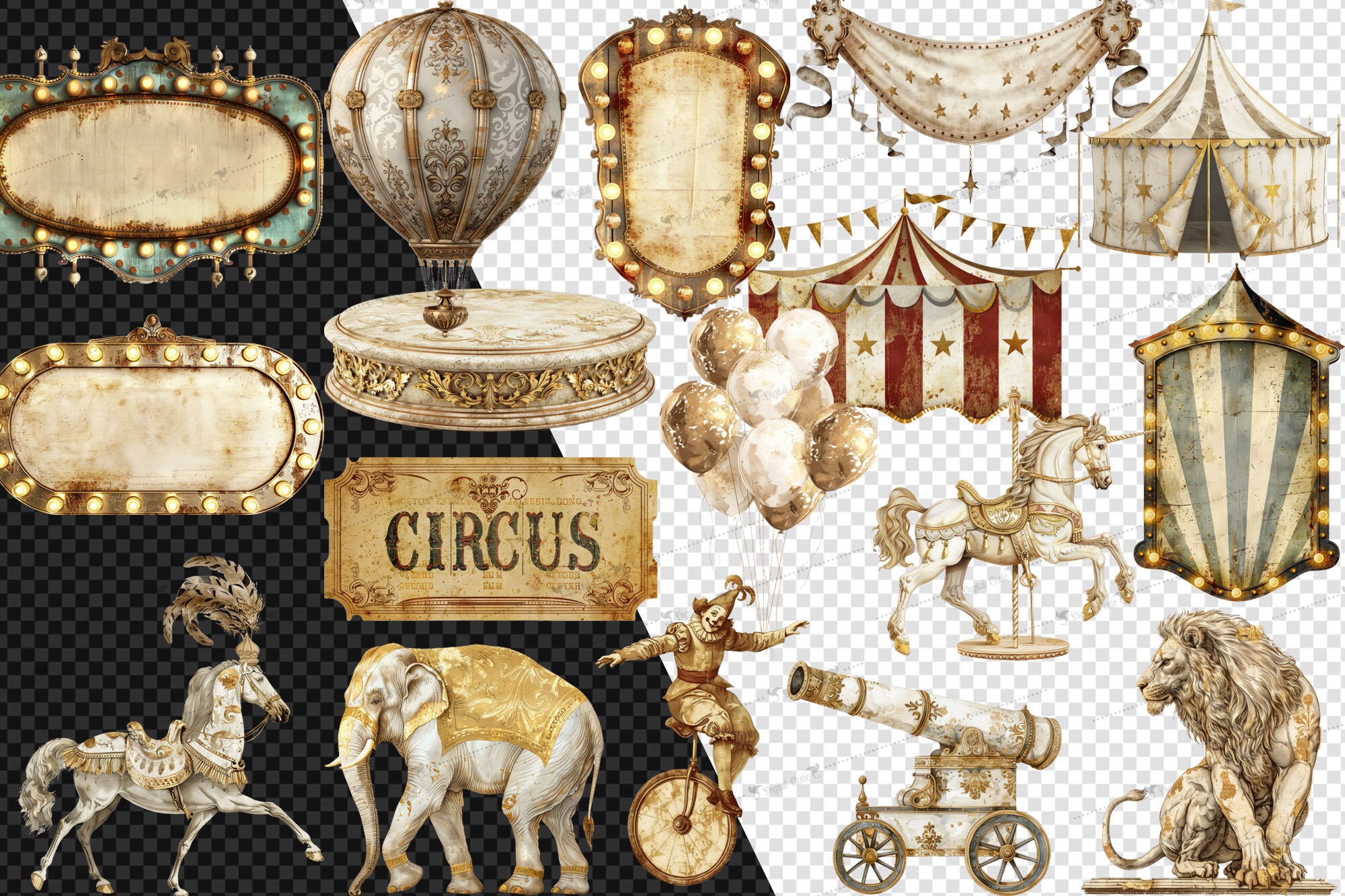 Vintage Circus Clipart - Antique Carnival Masquerade Png Clip Art ...