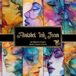 Papel digital con caras de tinta abstractas: texturas de tinta con alcohol, papel para álbum de recortes imprimible de descarga instantánea para uso comercial