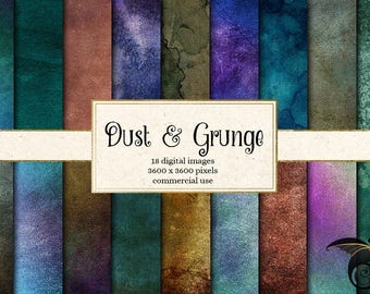 Grunge Texture Digital Paper Pack, Vintage Scrapbook Backgrounds (Digital Download)