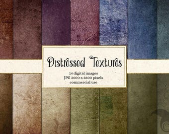 Distressed Textures, Grunge Digital Paper, Vintage Backgrounds (Digital Download)