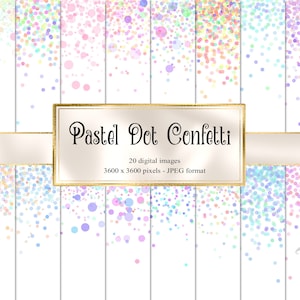 Pastel Dot Confetti Digital Paper, seamless party printable textures printable scrapbook paper