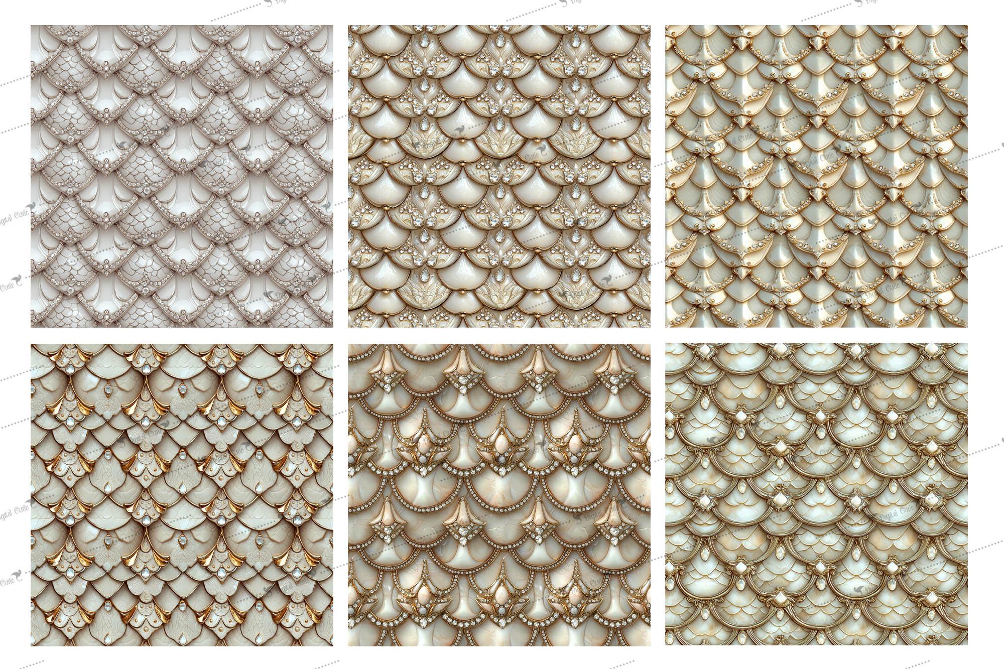 Dragon Patterns Rmor White Dragon Armor Digital Paper, Seamless Serpent Scale Patterns ...