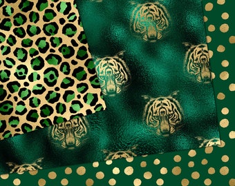 『 Green Leopard fam 』by Zuberi 60*60cm Green Leopard fam 』by Zuberi 60*60cm Schumacher Fabric by