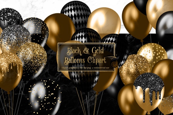 Bouquet 10 Ballons Noir Et Confettis Argent