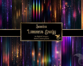 Luminous Energy Digital Paper – Seamless Vertical Light Patterns and Backgrounds