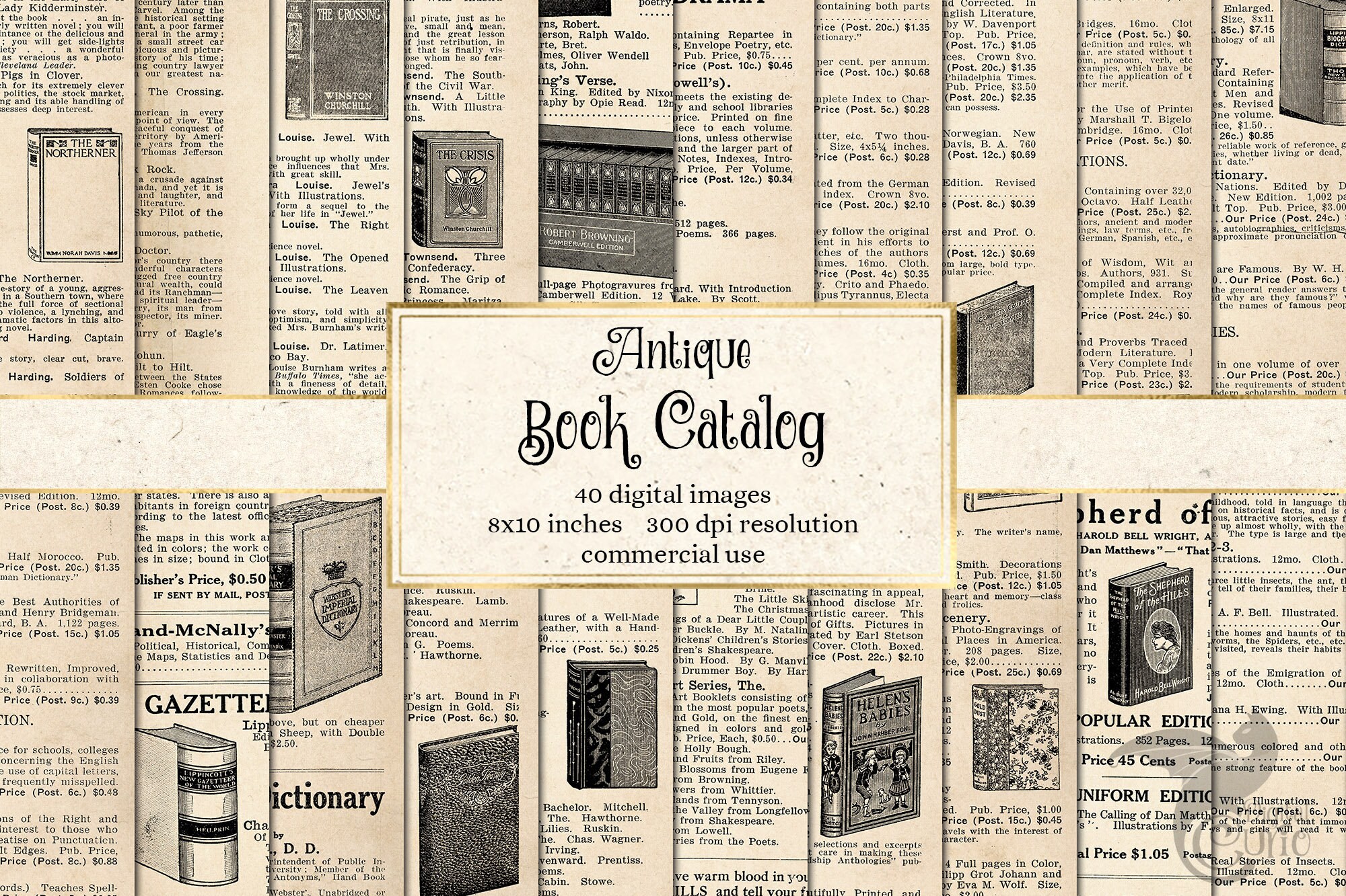Antique Book Catalog Digital Paper 8x10 Printable Sheets With - Etsy Sweden