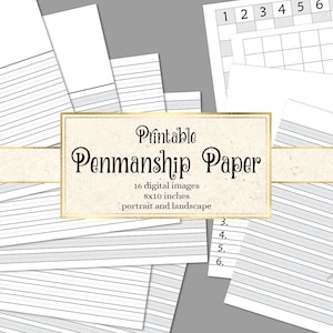 Printable Penmanship Paper in Digital Format - download and print at home school kindergarten and elementary school writing paper for kids