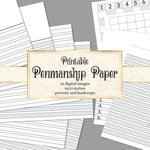 printable penmanship paper in digital format download and etsy