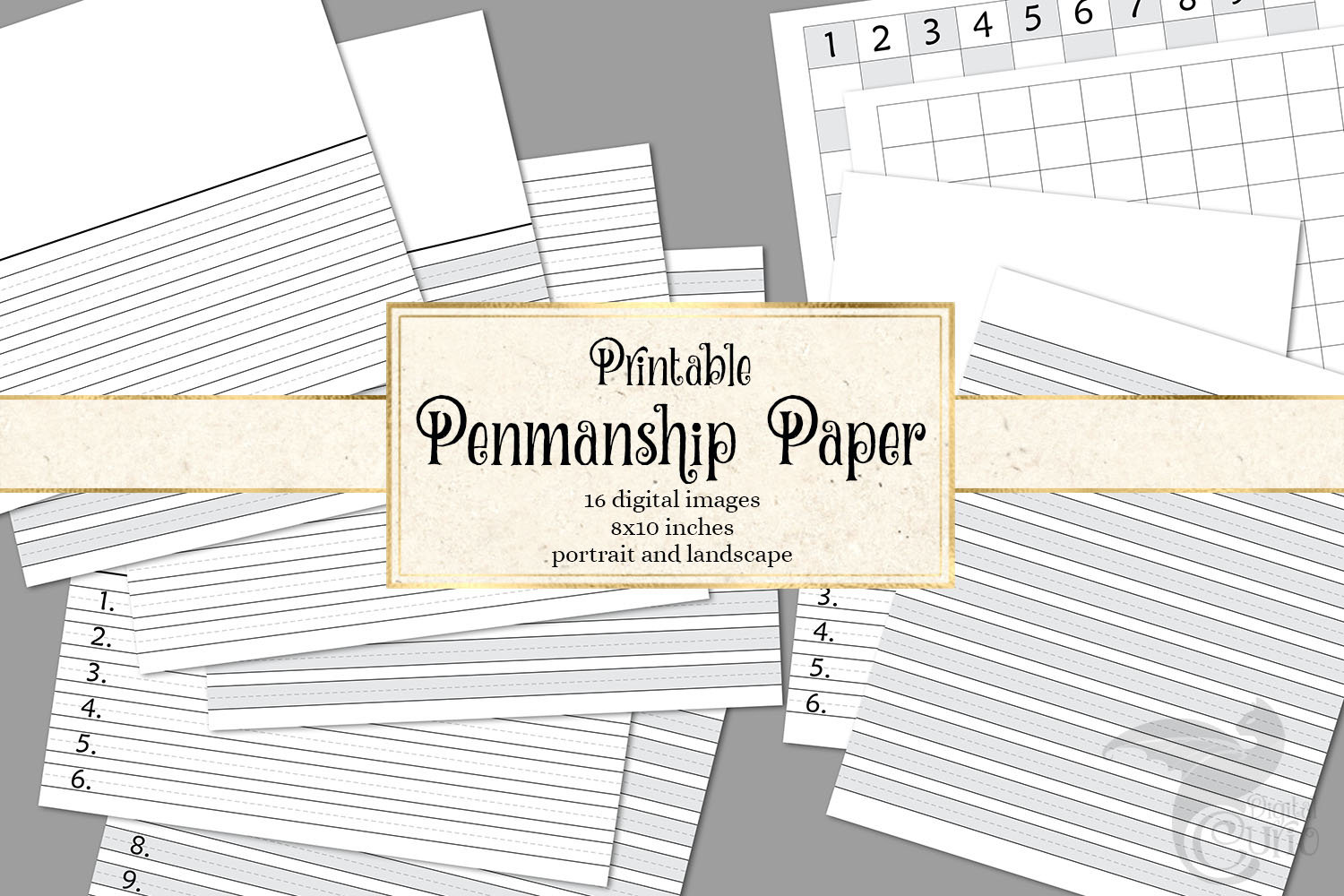Printable Penmanship Paper in Digital Format Download and | Etsy