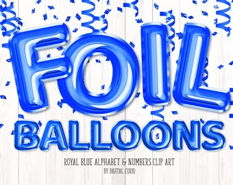 Alfabeto em balão metalizado azul royal (Download digital)