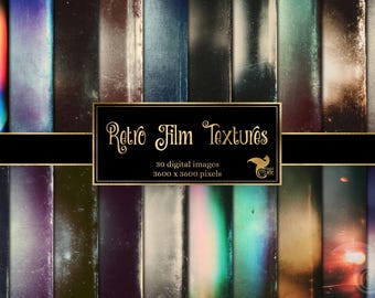 Texturas de Filme Retrô - Sobreposições de Fotos Vintage, Granulação e Artefatos de Filme Analógico, Papel Digital (Download Instantâneo)