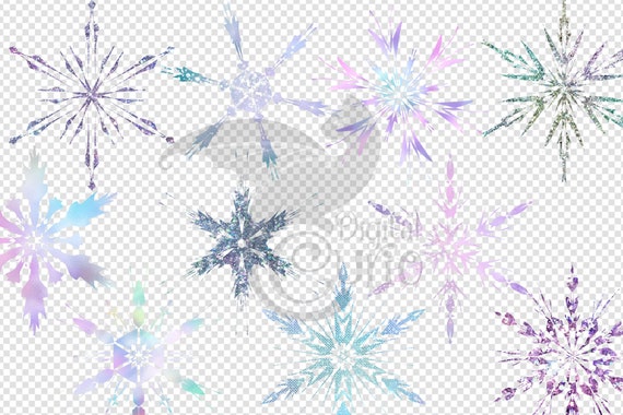 Snowflake Glitter Holographic Foil Clipart