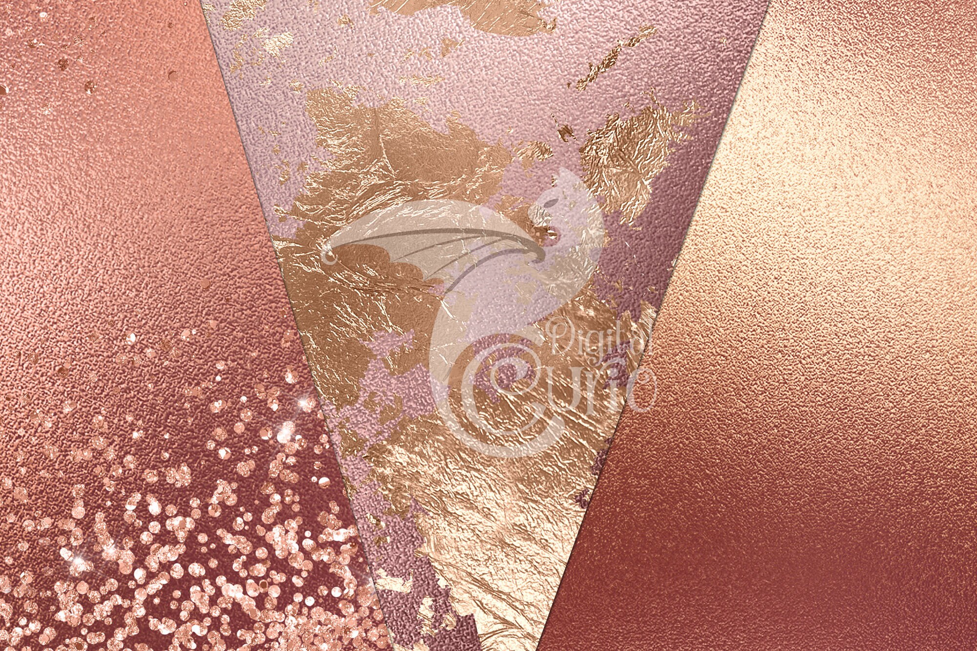 Rose Gold Foil and Glitter Textures, Digital Paper (12x12 Inch) - Etsy