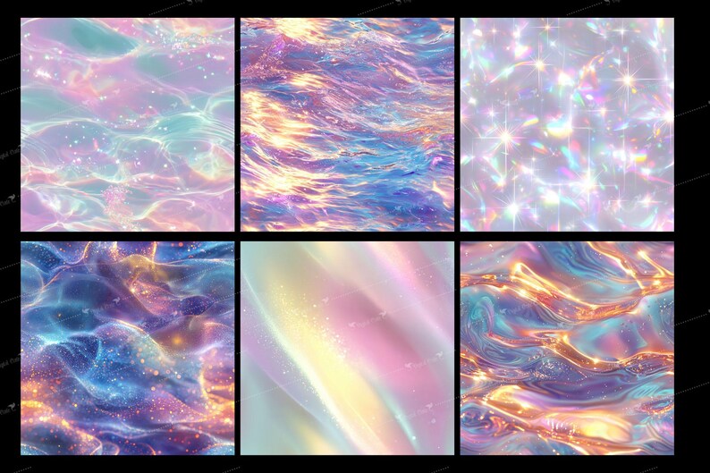 Translucent Textures Digital Paper – Seamless Pastel Rainbow Iridescent ...