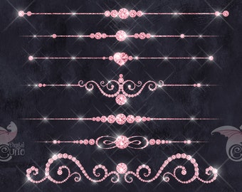 Pink Diamond Divider Clipart - Etsy