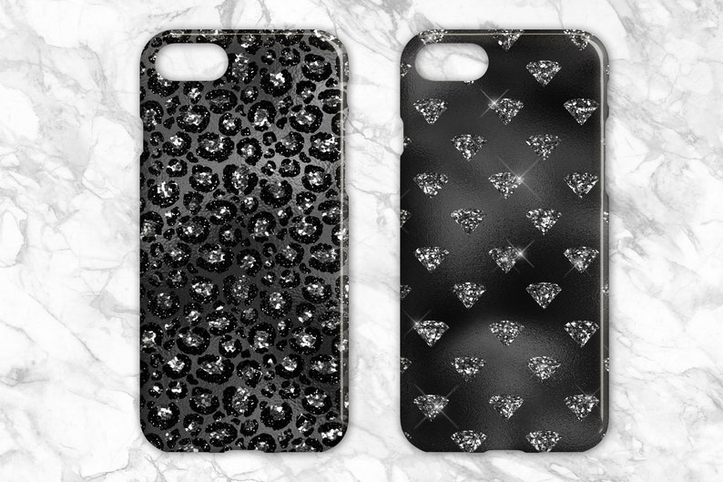 Black and Silver Glam Digital Paper, Glitter Textures (seamless) - Etsy