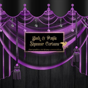 Imágenes Prediseñadas de cortinas de brillo negro y púrpura, gráficos de imágenes prediseñadas de fondo de cortina digital, cortinas de escenario, cortinas de teatro, superposiciones de png de cortina