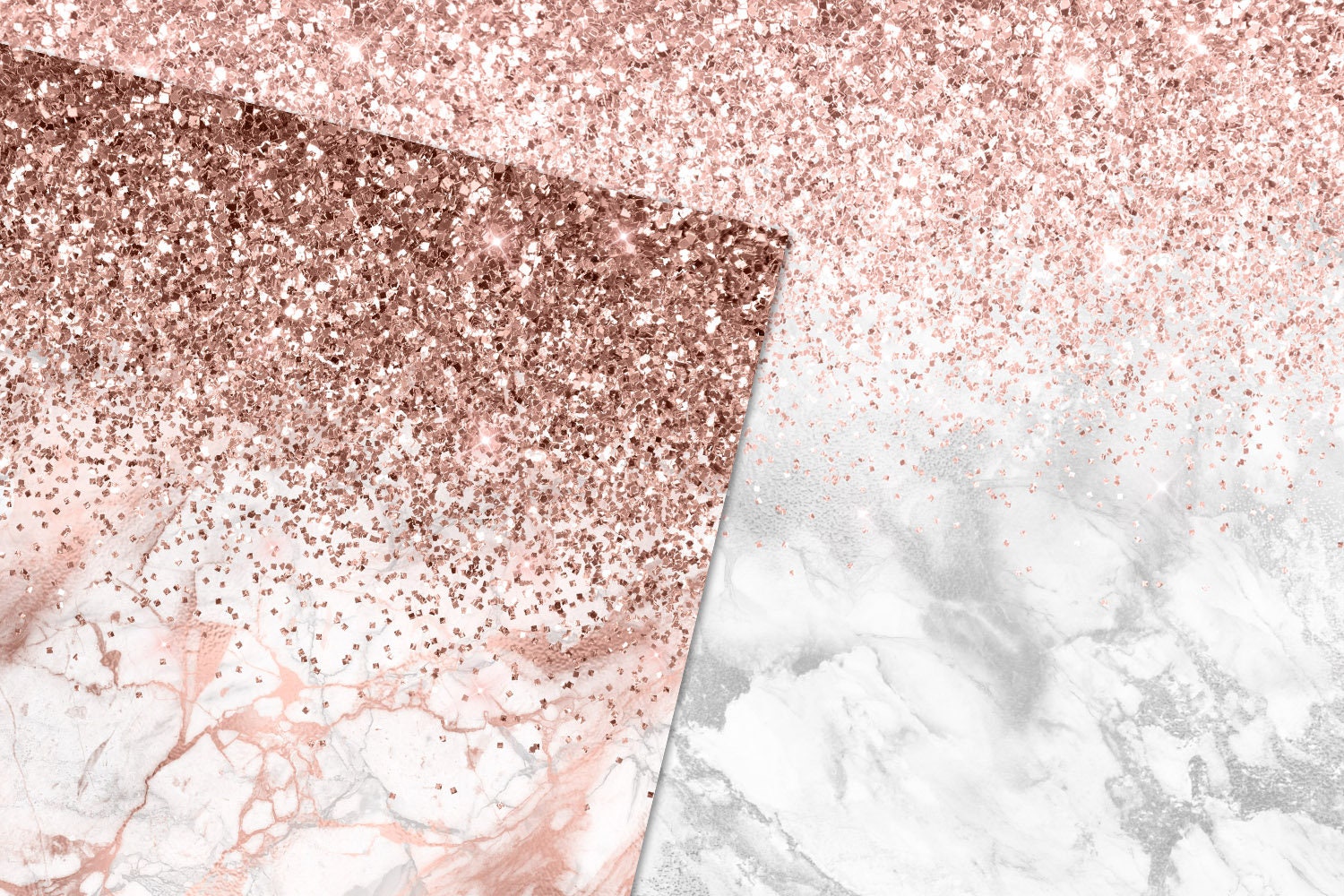 Rose Gold Marble Glitter Digital Paper, Scrapbook Backgrounds (digital ...