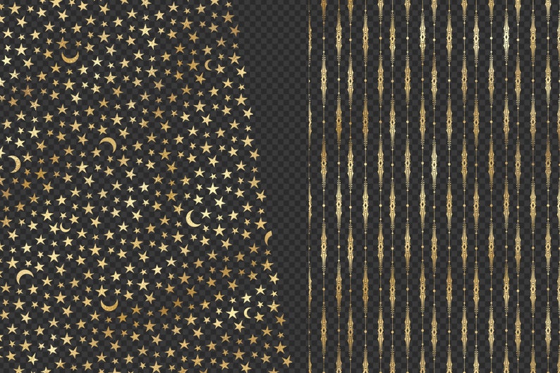 Download Gold Pattern Overlays 2 seamless gold foil pattern PNG | Etsy