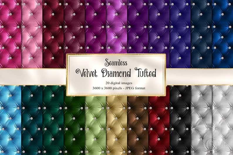 Velvet Diamond Tufted Digital Paper – Glam Quilted Backgrounds (digital ...