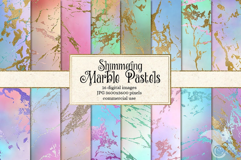 Shimmering Marble Pastel Digital Paper Pink And Gold Marble Etsy