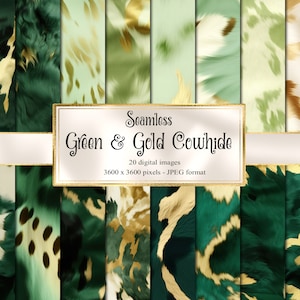 Grün und Gold Rindsleder digitales Papier, nahtlose Leder Texturen digitales Papier, Western Hintergründe, kommerzielle Nutzung sofort Download