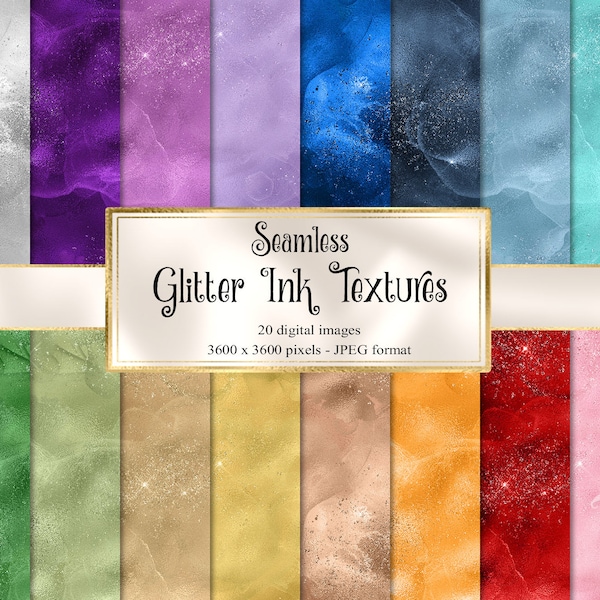 Glitter Ink Textures - seamless digital paper metallic textures with glitter and foil instant download commercial use