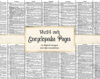 Vintage Encyclopedia Pages – Digital Paper Pack (18x24 inches)