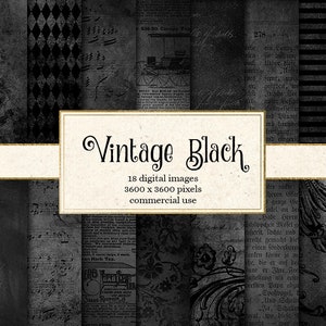Vintage zwarte texturen digitaal papier, zwarte grunge texturen, verontruste achtergrond, getextureerde grijze en zwarte digitale papier instant download