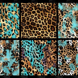 Leopard and Leather Digital Paper Seamless Cowhide Leather - Etsy