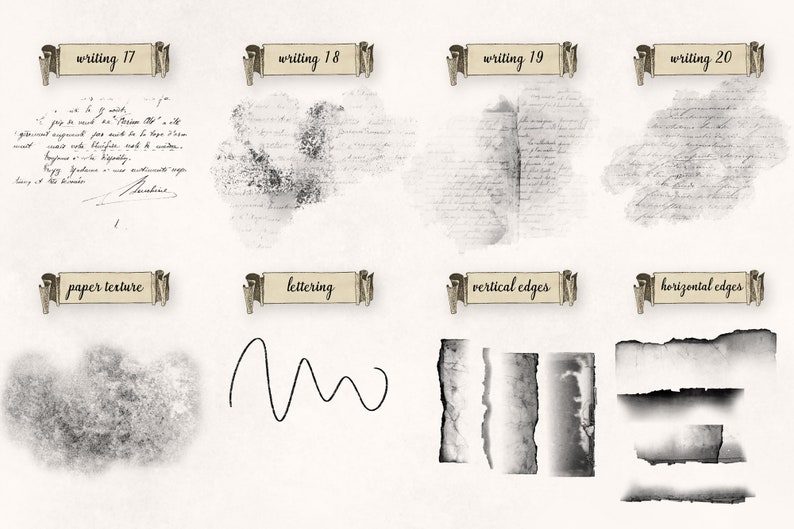 Procreate Old Handwriting Brush Set 41 Stamps Textures and Etsy