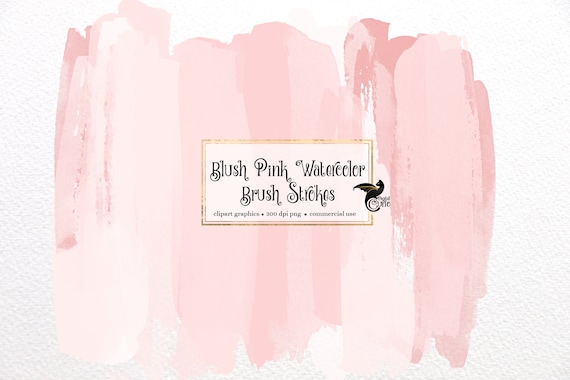 digital download Pink and beige watercolor brush strokes clipart