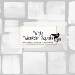 Witte aquarel vierkanten clipart, aquarel frames in witte verf digitale PNG-indeling direct downloaden voor commercieel gebruik