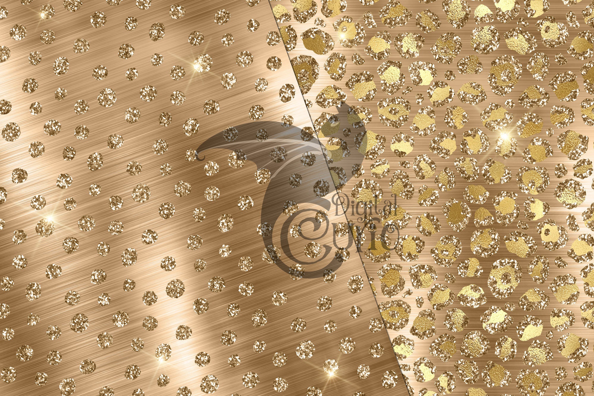 Gold Glitter Animal Print Digital Paper – Glam Seamless Textures ...
