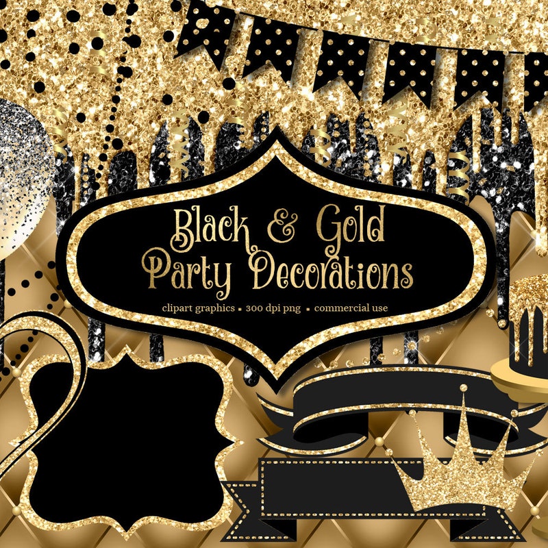 Black and Gold Party - Etsy